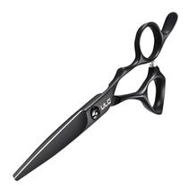 Tesoura ULG, corte de cabelo revestido com teflon preto fosco de 7 polegadas