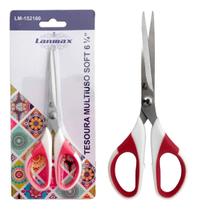 Tesoura Uso Geral Cabo Soft Papel Tecido Plastico Couro 16cm