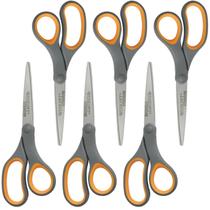 Tesoura Westcott Titanium Bonded de 20,32 cm com alça macia, pacote com 6