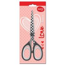 Tesoura Xadrez Black And White Love Office 18cm MOLIN