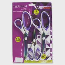 Tesouratitanium c/ 3 un 8,5", 7", 5,5" cod 11941 westpress