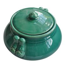 Tesouro da Rota da Seda: Potiche Chinês em Cerâmica Verde Jade para um Toque de História e Elegância