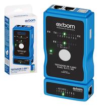 Testador De Cabo de Rede RJ45-11-12 E Cabo de Impressora Exbom FEPRO-TC330