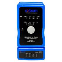 Testador de Cabo de Rede RJ45 RJ11 e USB A B 3 em 1 Profissional com LEDs e Bateria 9V