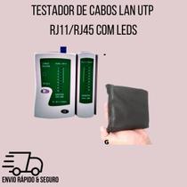 Testador de Cabos LAN UTP RJ11/RJ45 com LEDs