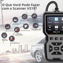 Testador De Diagnóstico De Falhas Automotivas Portátil V519, Scanner OBD2 Para Limpeza De Códigos De