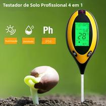 Testador De pH Do Solo 4 Em 1 Para Flores, Detector De Umidade, Fertilidade, Temperatura E Umidade,