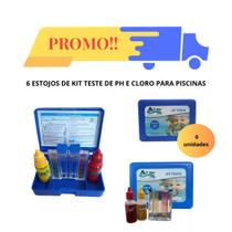Testador de PH e Cloro de Piscinas KIT com 6 Estojos
