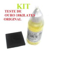 Testador Ouro e Pedra De Toque P + Reagente 18 kilates 30ml
