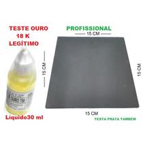 Testador Ouro - Pedra Grande De Toque 15 Cm x 15 Cm + Ácido de 30 ml testa ouro 18 k e prata