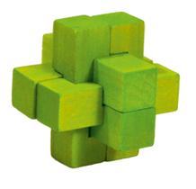 Teste de QI, "Cruz", verde, quebra-cabeça 3D de madeira - FRIDOLIN