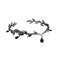 Testeira tiara coroa enfeite noiva grinalda debutante elfo preta