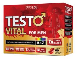 Testo Vital For Men E Zinco A a Z 60 Cáps SoftGel Prevent Pharma