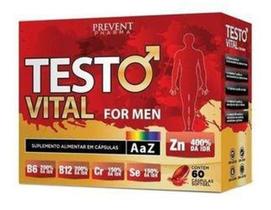 Testo Vital For Men Vitamina C + D + A + B9 e Zinco 60Cáps Prevent Pharma VAL: 30/06/2024
