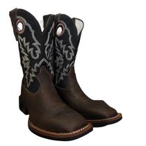 Texana Durango Marrom Cano Marrom Bordado Branco