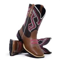 Texana Feminina Bota Country Cano alto Montaria Bico Quadrado Bordado Texas Texana Feminina Bota Country Cano alto Montaria Bico Quadrado Bordado Texas