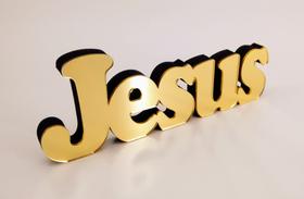 Texto Decorativo para Mesa - JESUS - Dourado