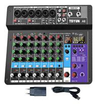 Teyun A8 Mesa De Som Digital Bluetooth Profissional 8vias 24dsp 110/220v