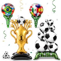 Teyva Daily Conjunto de 4 Balões Metalizados Gigantes para Festa de Futebol