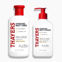 Thayers Limpador Facial Leitoso 240 ml + Tônico Leitoso 355 ml com Cogumelo da Neve e Ácido Hialurônico, Cuidados Hidratantes Dermatologicamente Recomendados para Pele Seca e Sensível