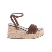 Thayna - Sandália Plataforma Camurça Marrom com Detalhes Tachas Thayna - Sandália Plataforma Camurça Marrom com Detalhes Tachas