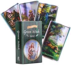 The Green Witch Tarot Deck Holográfico Tarô Da Bruxa Verde Baralho de Cartas de Oráculo