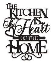 The Kitchen is the heart of the Home 49x59cm em Madeira MDF Escultura de Parede