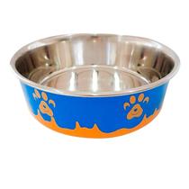 The pets brasil comedouro inox decor patinha laranja 400 ml The pets brasil comedouro inox decor patinha laranja 400 ml