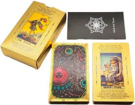 The Rider Waite Gold Foil Tarot Tarô de Cartas Douradas Baralho Plastificado Impermeável