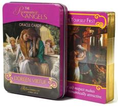 The Romance Angels Oracle Em Lata Com Bordas Douradas Oráculo Os Anjos Do Romance Baralho de Cartas de Tarô
