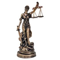 Themis Deusa Justiça Direito Estátua Enfeite Dourado Brilho