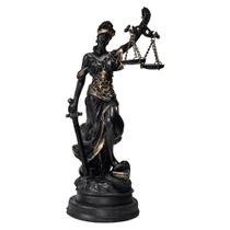 Themis Deusa Justiça Direito Estátua Enfeite PretaDourado