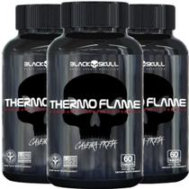 Thermo Flame 60 Caps Termogênico Black Skull Kit 3 Potes