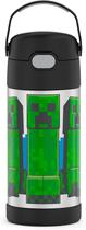 THERMOS FUNTAINER 12 Onças de aço inoxidável vácuo isolado crianças garrafa de palha, Minecraft