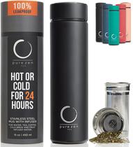 Thermos Pure Zen Tea com infusor de 450 ml em aço inoxidável preto Thermos Pure Zen Tea com infusor de 450 ml em aço inoxidável preto
