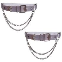 Thigh Garter Lockban em couro ajustável em forma de coração branco Thigh Garter Lockban em couro ajustável em forma de coração branco