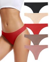Thong Underwear Feminine Seamless, pacote com 5 Thong Underwear Feminine Seamless, pacote com 5