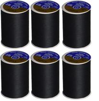 Thread Coats & Clark Dual Duty All Purpose 400 m, preto, pacote com 6