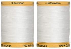Thread Gutermann Natural Cotton 800C 5709 800m, pacote com 2 unidades, branco Thread Gutermann Natural Cotton 800C 5709 800m, pacote com 2 unidades, branco
