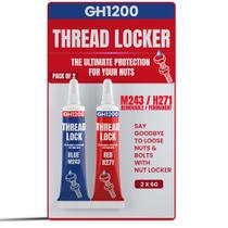 Thread Lock GH1200 de resistência média e forte, pacote com 6 g x 2 Thread Lock GH1200 de resistência média e forte, pacote com 6 g x 2