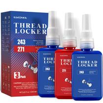 Thread Locker ESKONKE 243 azul 7,5 mL + 271 vermelho 8 mL, pacote com 3 Thread Locker ESKONKE 243 azul 7,5 mL + 271 vermelho 8 mL, pacote com 3