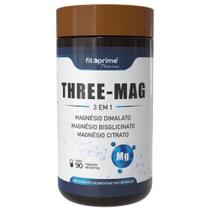 Three Mag Blend De Magnésio Malato Glicina Citrato 90 Cápsulas