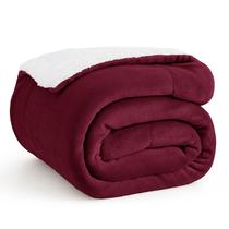 Throw Blanket Bedsure GentleSoft Sherpa Fleece Winery Red