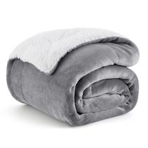 Throw Blanket Bedsure Sherpa Fleece para sofá 130 x 150 cm cinza