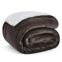 Throw Blanket Bedsure Sherpa Fleece para sofá 130x150cm marrom