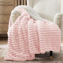 Throw Blanket Bedsure Sherpa para sofá 130x150cm rosa