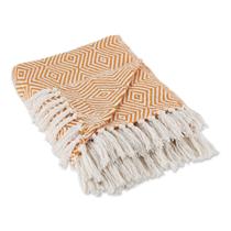 Throw Blanket DII Diamond Woven Algodão 50x60cm Pumpkin Spice
