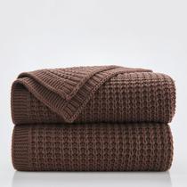 Throw Blanket Douceur Brown Soft Chunky Cable Knit 127x152cm