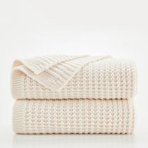 Throw Blanket Douceur Cream Soft Chunky Cable Knit 152x203cm Throw Blanket Douceur Cream Soft Chunky Cable Knit 152x203cm