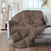 Throw Blanket puredown Soft Feather Down 50x70cm Chocolate Throw Blanket puredown Soft Feather Down 50x70cm Chocolate